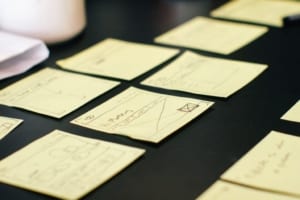 post it notes wireframe